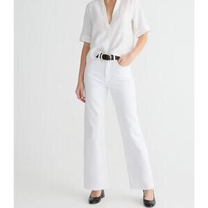 NWT J.Crew Slim Wide Leg Jean In White Wash Size 32